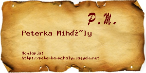 Peterka Mihály névjegykártya